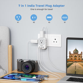 TESSAN travel adapter showing compact design for portability