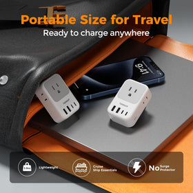 TESSAN travel plug adapter in a suitcase
