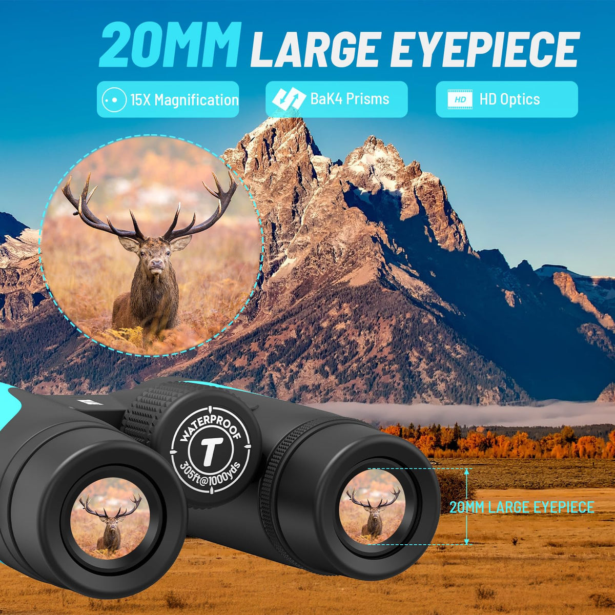 Binoculars featuring a secure rubber grip