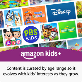 Child using Amazon Fire 7 Kids Tablet to read