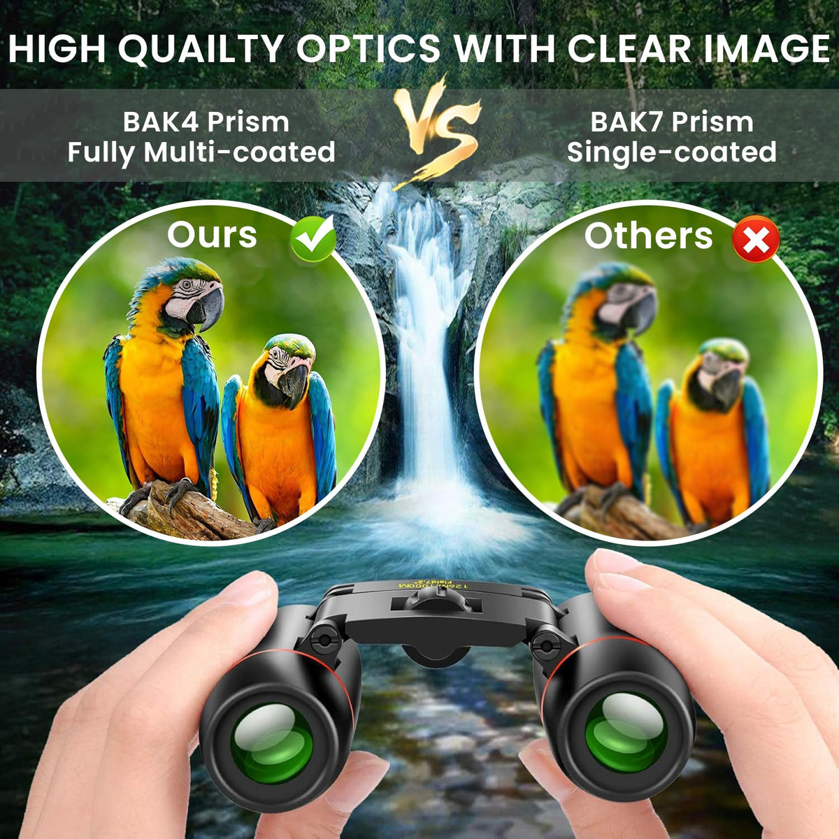 Kids using POLDR compact binoculars outdoors