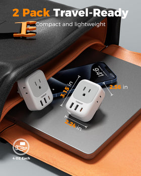 TESSAN Type G adapter with 4 outlets for international travel