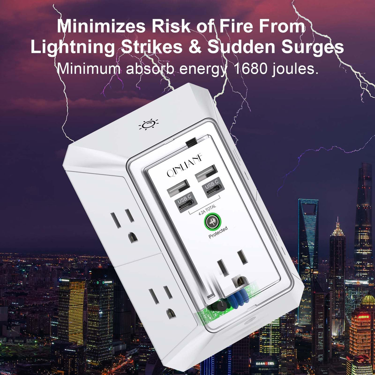 QINLIANF outlet extender in a home setting