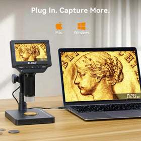 Elikliv microscope connected to a computer via USB