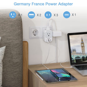 TESSAN plug adapter showing USB C charging port
