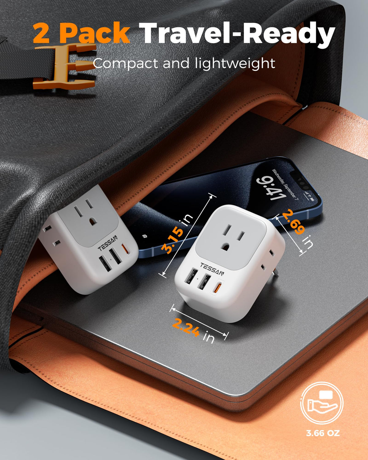 TESSAN Italy Travel Plug Adapter compatible with various countries