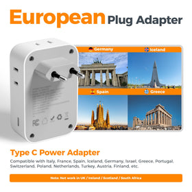 Compact design of TESSAN travel adapter for easy portability