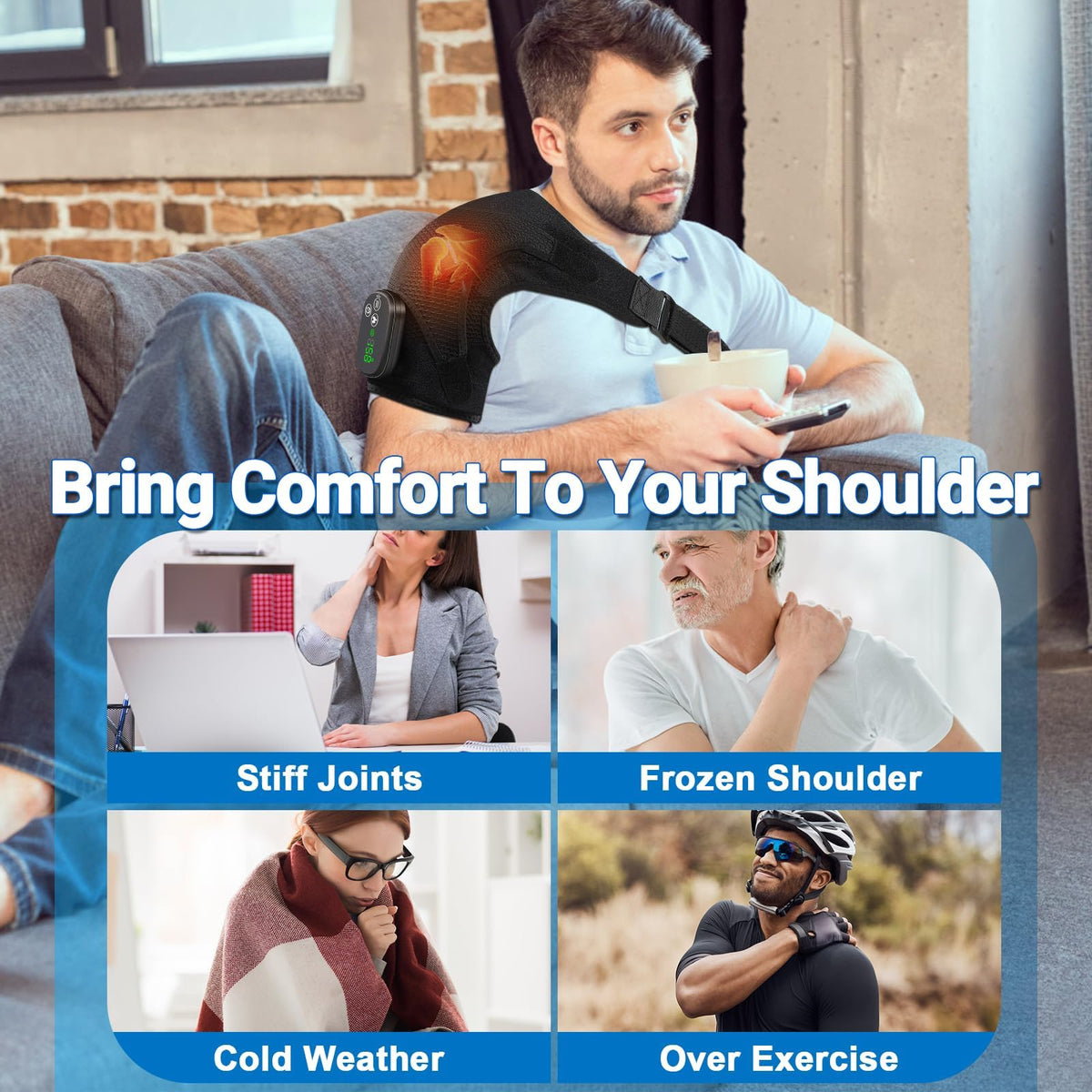 Adjustable straps on YUANBO heating pad