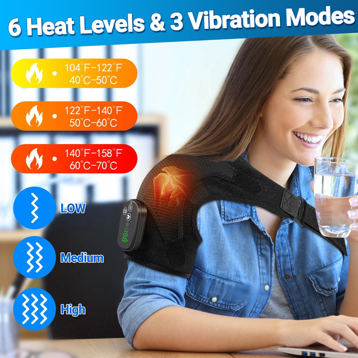 Portable YUANBO shoulder massager in use