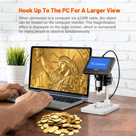 Elikliv microscope showcasing height-adjustable stand