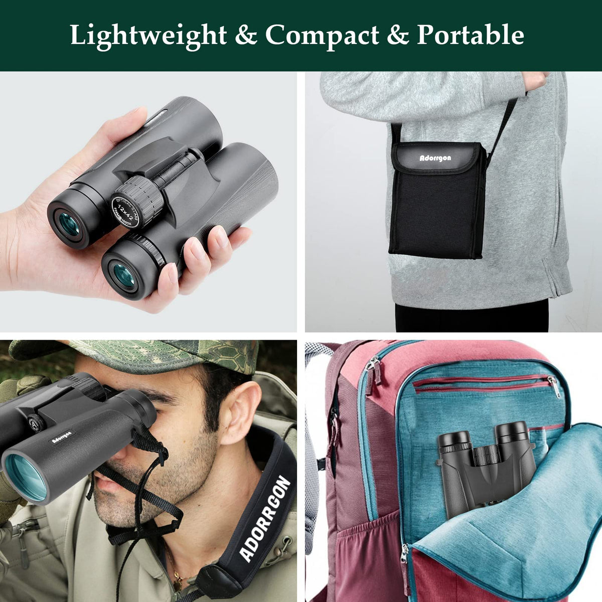 Adorrgon binoculars set against a scenic outdoor backdrop