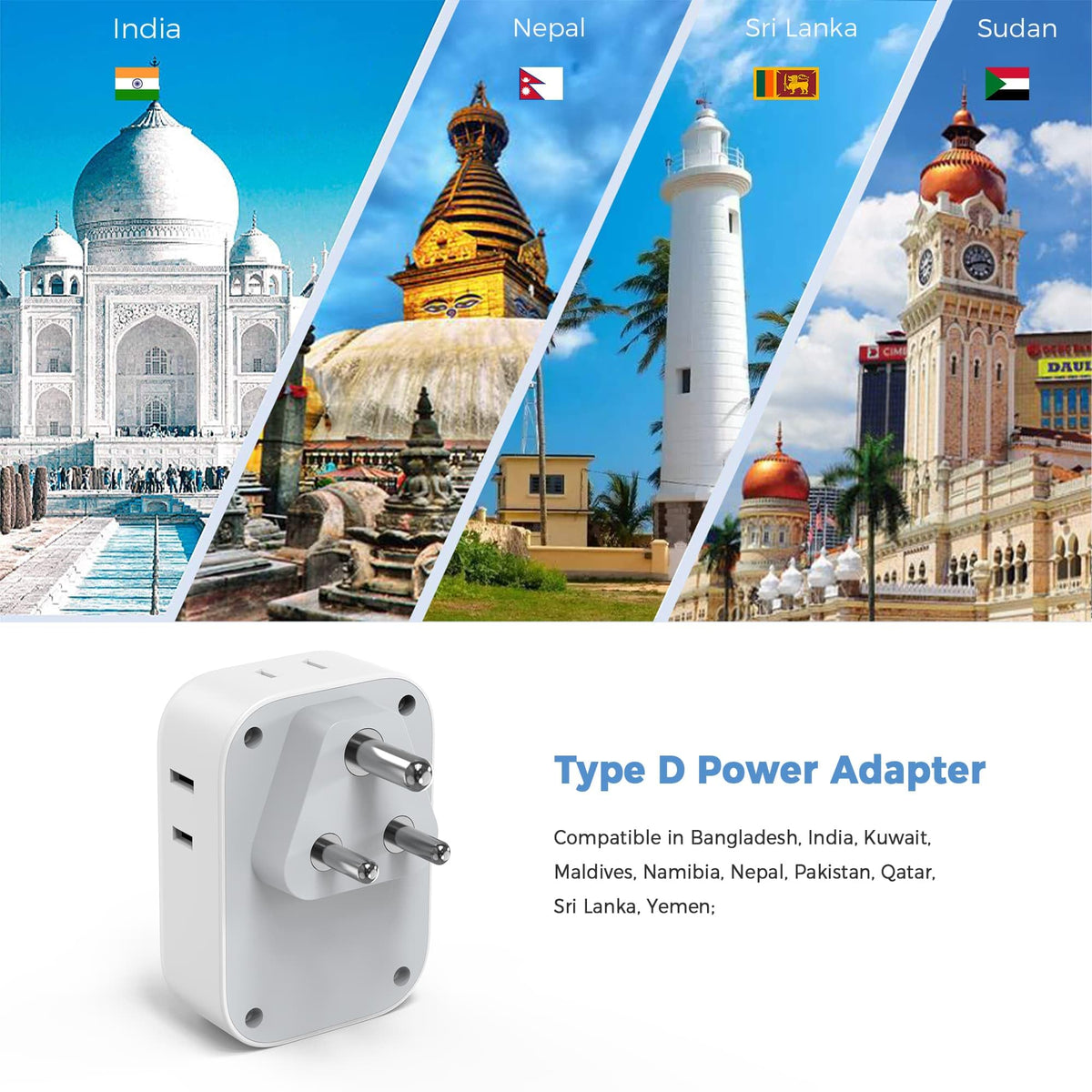 TESSAN plug adapter charging multiple devices at once