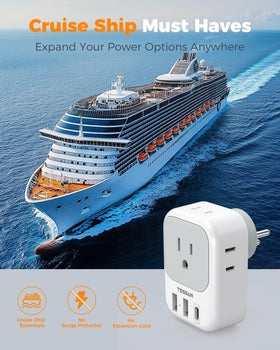TESSAN Israel Adapter Plug dimensions and specifications