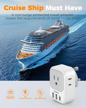 TESSAN UK travel adapter designed for multiple devices