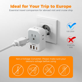 TESSAN adapter showcasing its foldable prongs