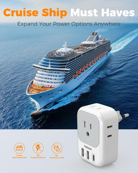 TESSAN power adapter with USB C and A ports